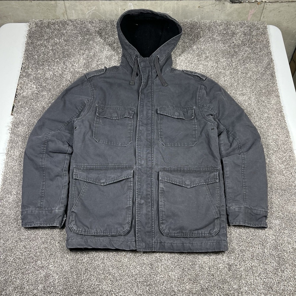 Roebuck & Co. Men's Small Gray Sherpa-Lined Military Field Work Winter Jacket